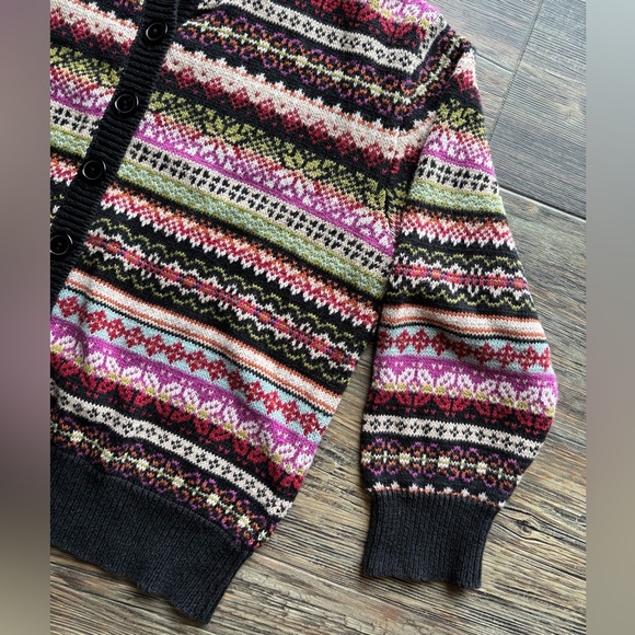 Tiara International Knit Cardigan Sweater Womens XL Multicolor Stripe Y2K Heavy - Picture 10 of 11